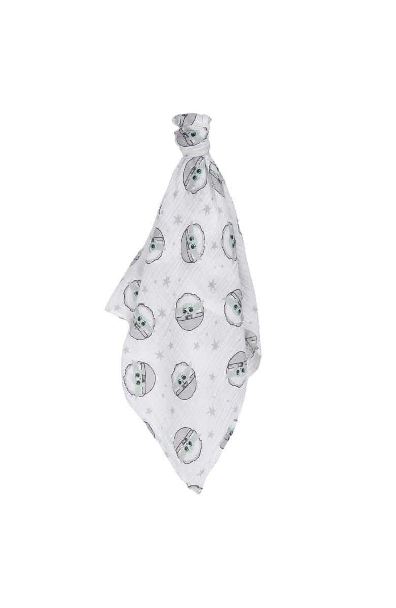 Lambs & Ivy Star Wars Baby Yoda/The Child Swaddle Blanket & Lovey Gift Set, Alternate, color, White