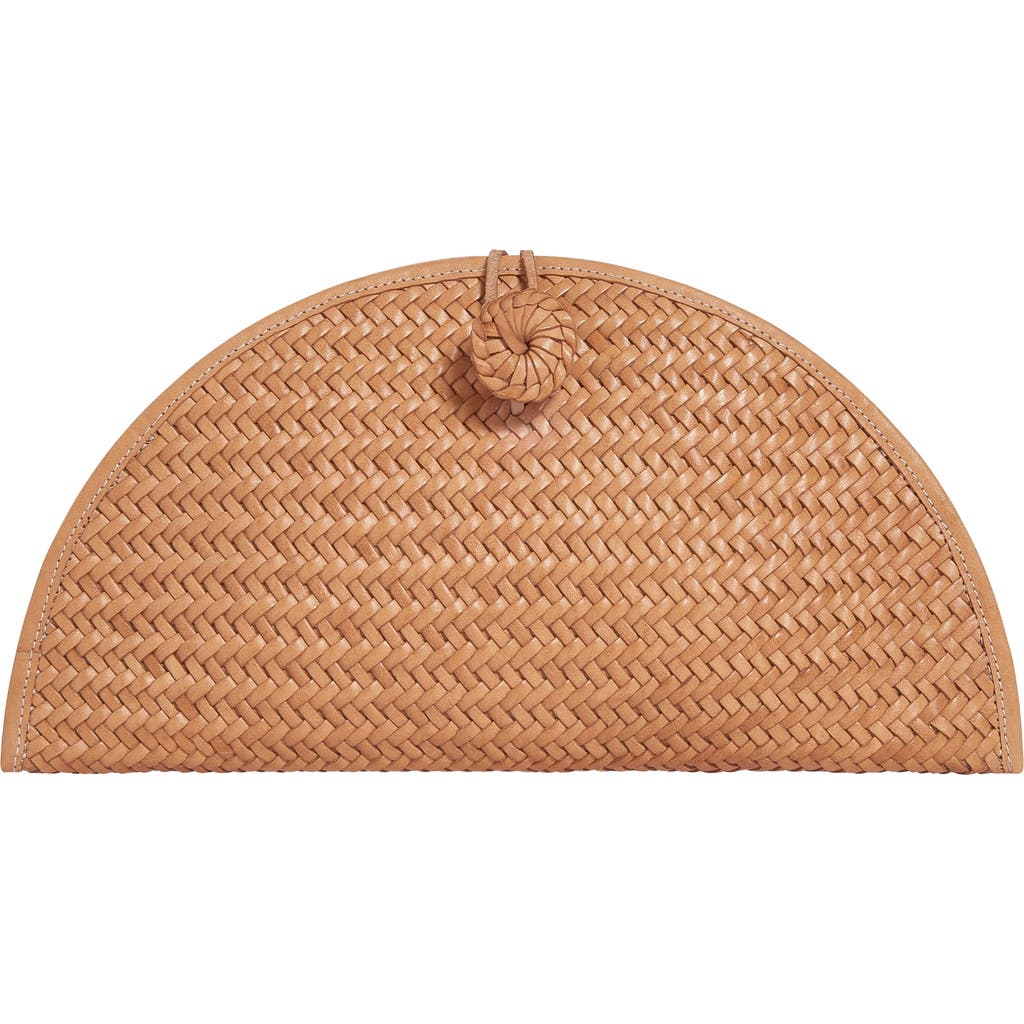 Adriana Castro La Barca Mini Handwoven Leather Clutch in Nude  product