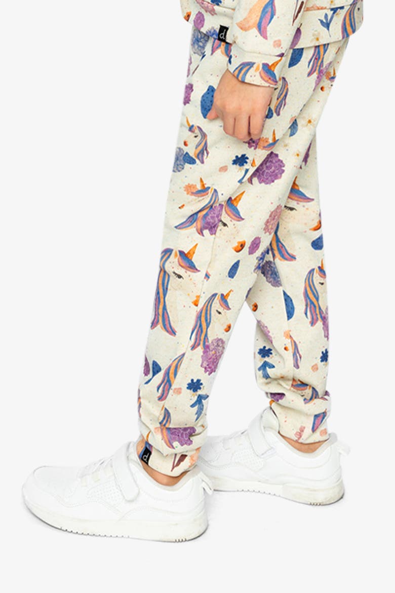 French Terry Side Pocket Sweatpants, Alternate, color, Beige Unicorn Print
