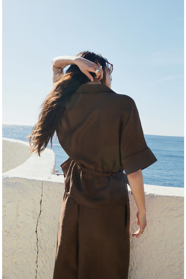 Wide Leg Palazzo Pants, Alternate, color, BROWN