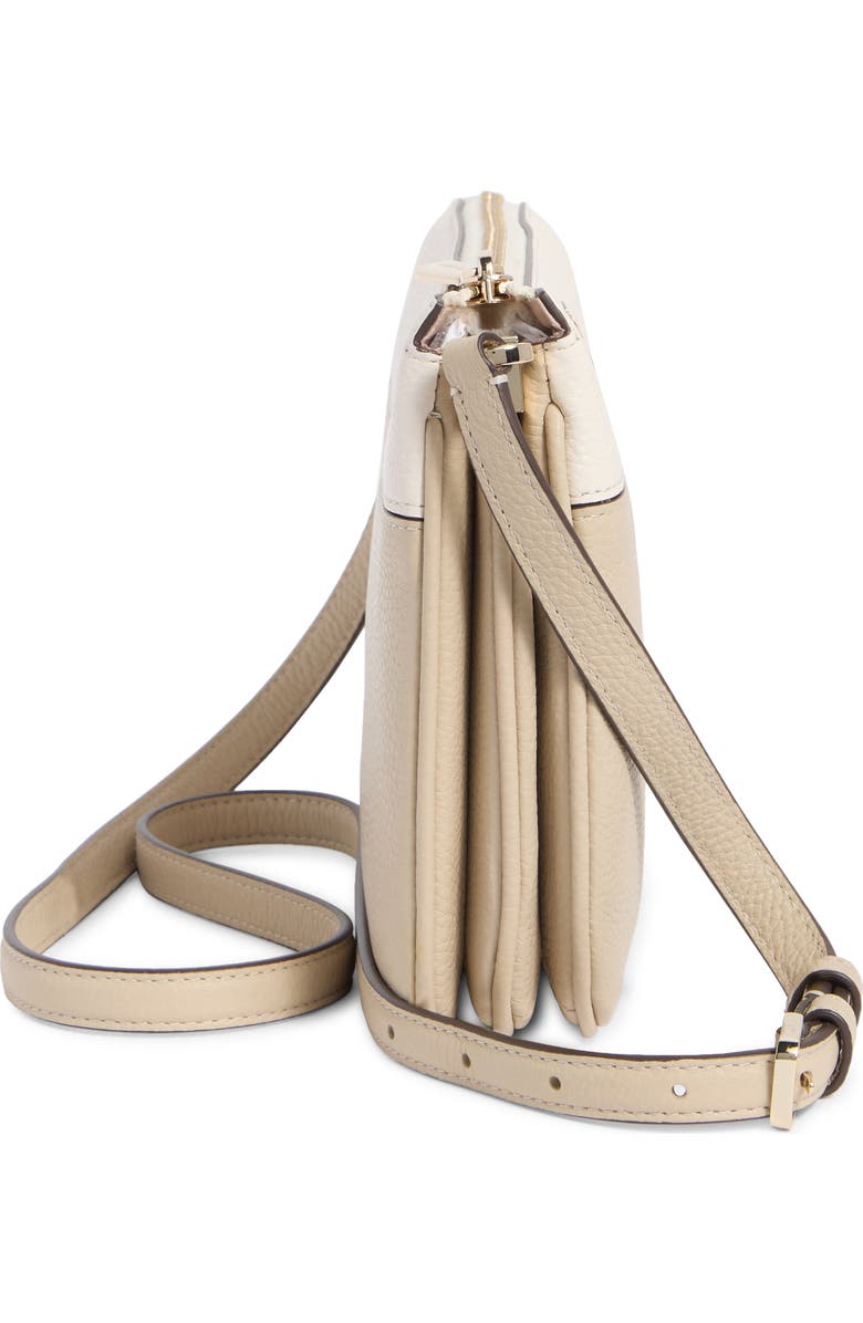 Kate Spade New York Leila Colorblock Triple Gusset Crossbody, Alternate, color, Light Sand Multi