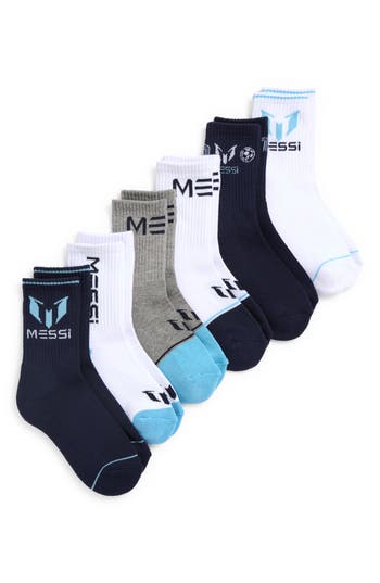 Messi Kids' 6-pack Lockup Logo Crew Socks In Multi