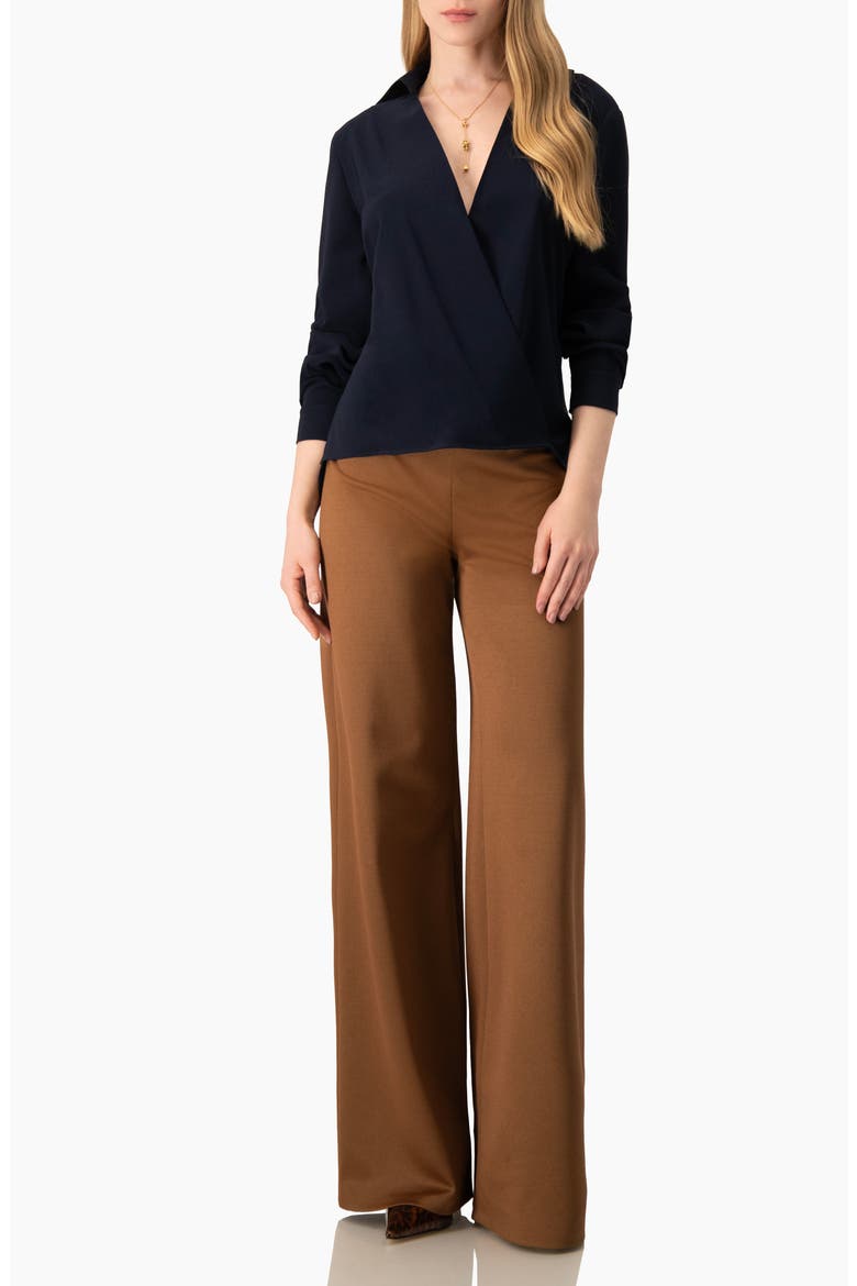 High-Rise Wide-Leg Pants with Back Darts, Alternate, color, Camel