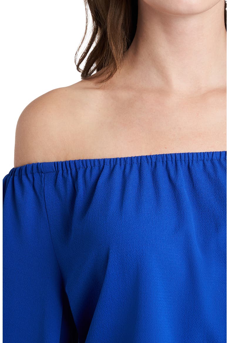 Off the Shoulder Bubble Sleeve Top, Alternate, color, ROYAL DEEP