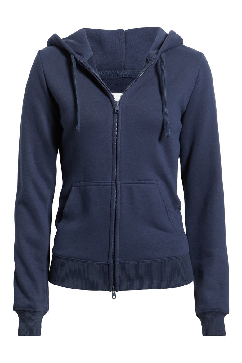 Slim Fit Zip Hoodie, Alternate, color, NAVY INDIGO