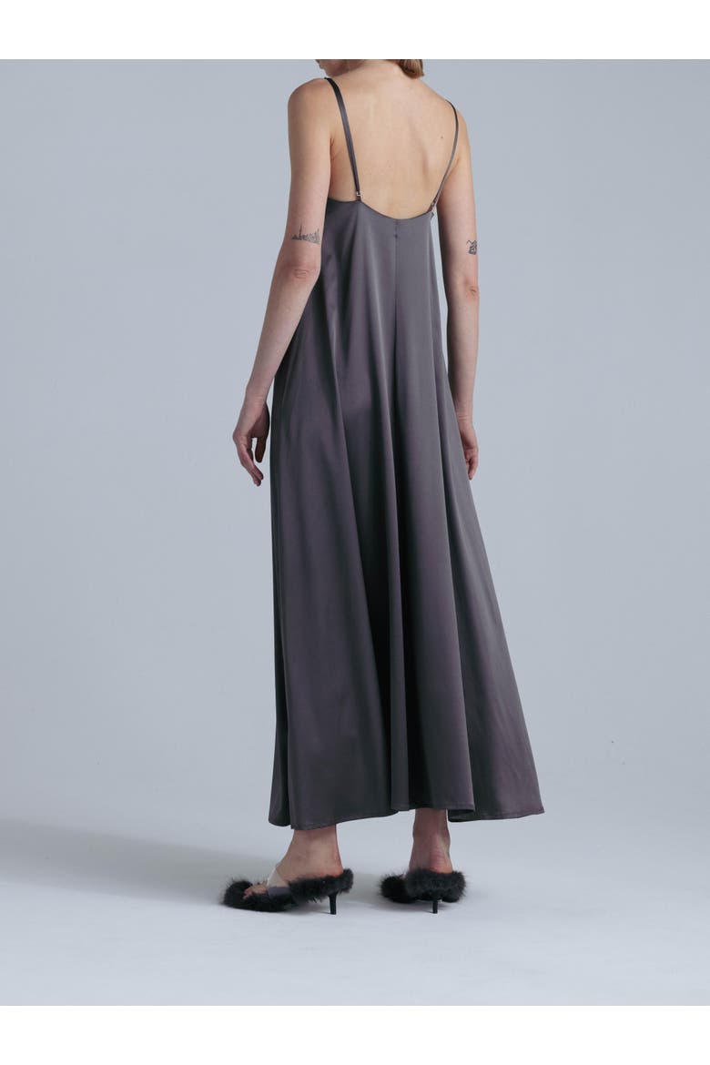 Aphrodite Sleeveless Silk Maxi Dress, Alternate, color, Magic Grey