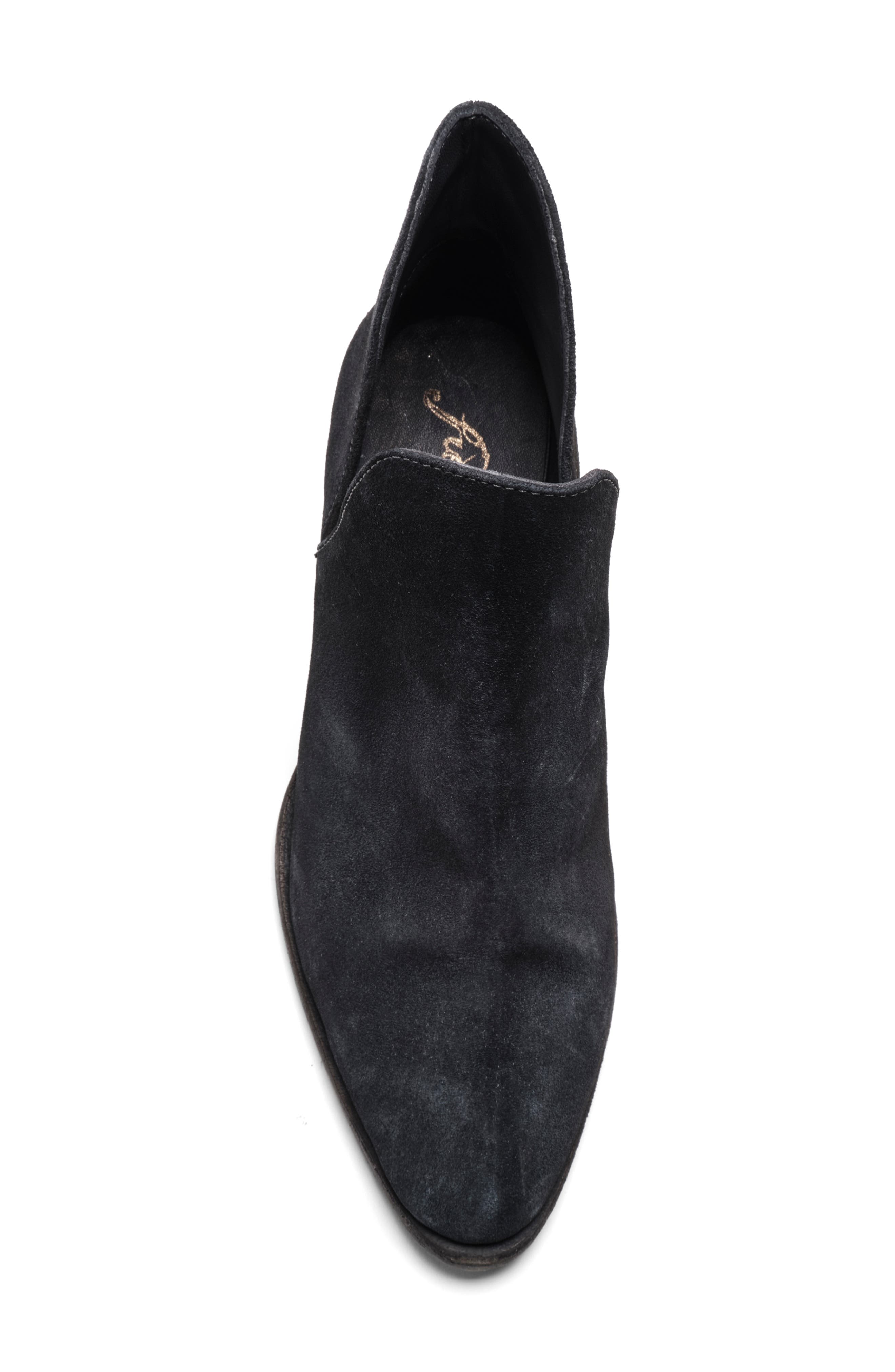 Charm Double-V Ankle Bootie, Alternate, color, SMOKE SUEDE