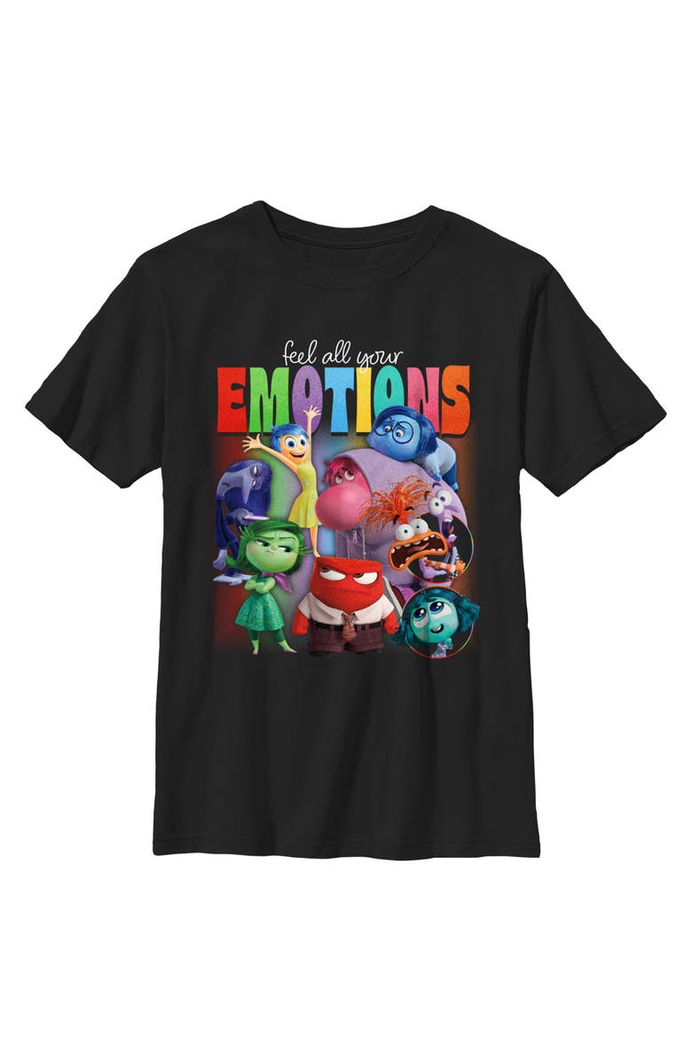 Inside Out 2 Boy's Inside Out 2 Feel All Your Emotions Graphic T-Shirt, Main, color, Black