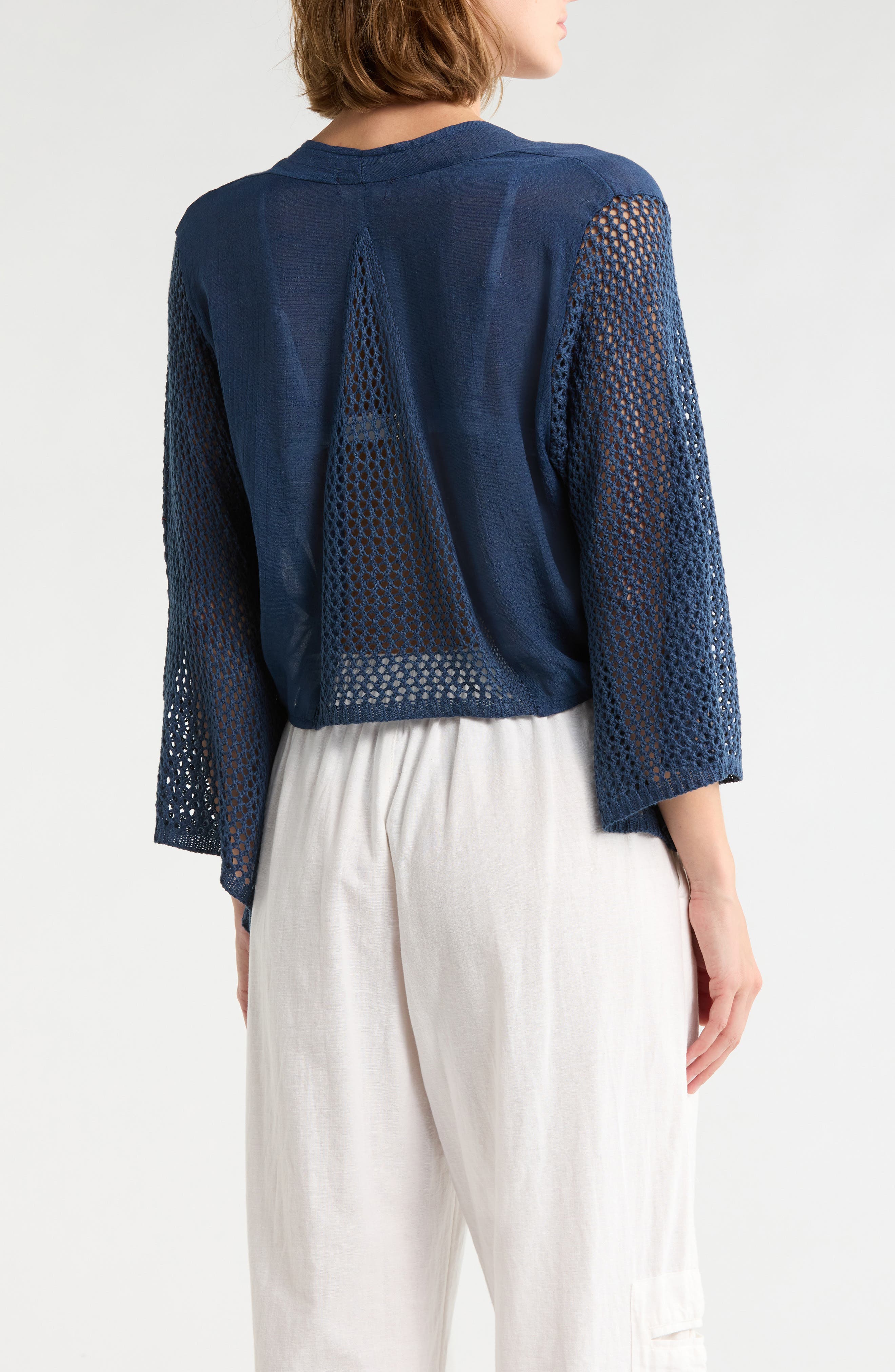 Tie Front Bell Sleeve Cover-Up Top - image 2