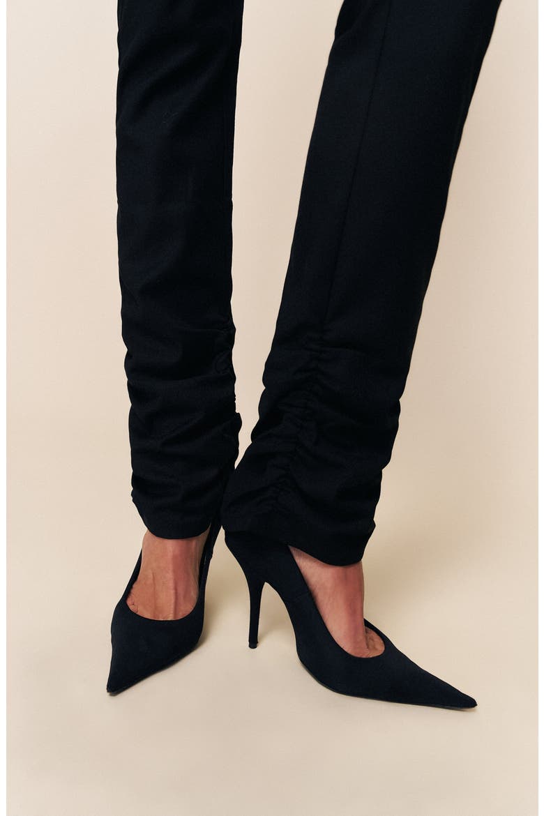 Cora Ruched Hem Pant, Alternate, color, Black