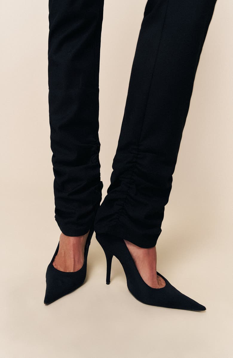 Guizio Cora Ruched Hem Pant, Alternate, color, Black