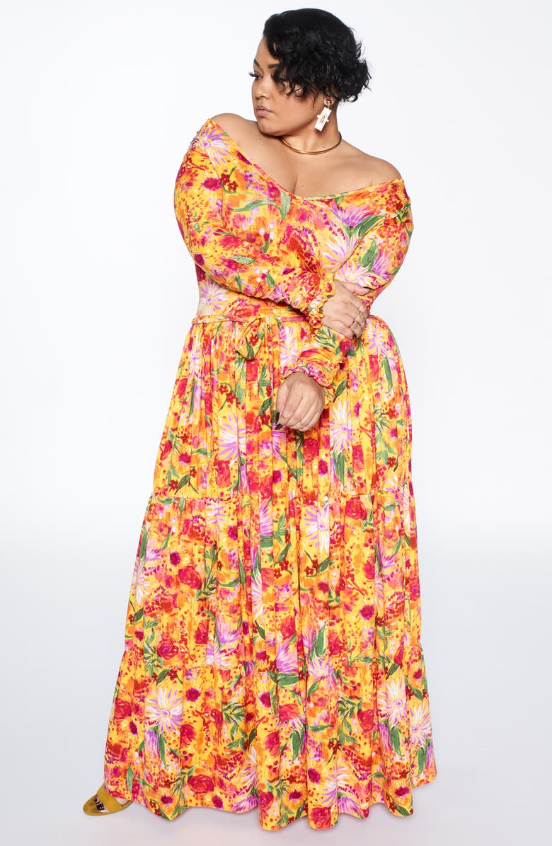 Zelie for She Blissful Long Sleeve Maxi Dress, Alternate, color, 