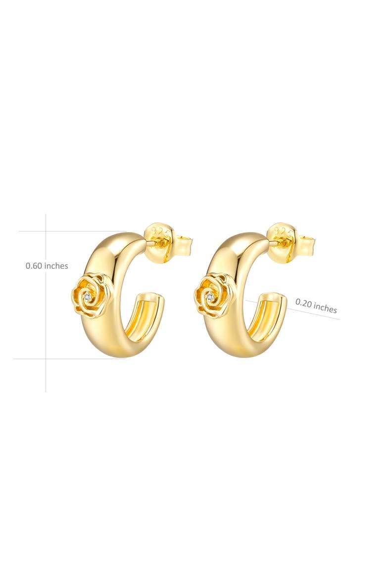 Rosie Diamond Hoops | 2 natural diamonds | 925 Sterling Silver | Earrings | Hoop | Yellow 18k-Gold Plated, Alternate, color, Rosie