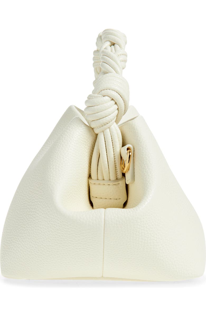 Ganni Small Bou Grained Faux Leather Top Handle Bag, Alternate, color, Egret