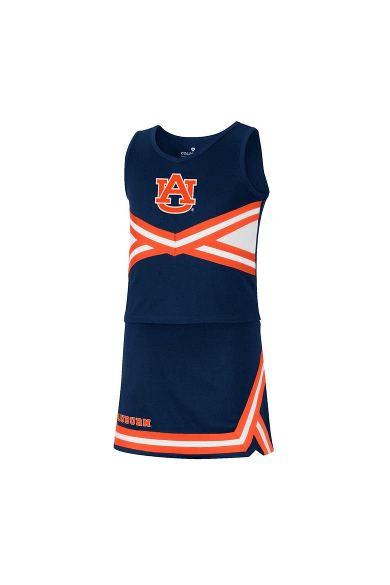 Girls Youth Colosseum Navy Auburn Tigers Carousel Cheerleader Set, Alternate, color, Navy