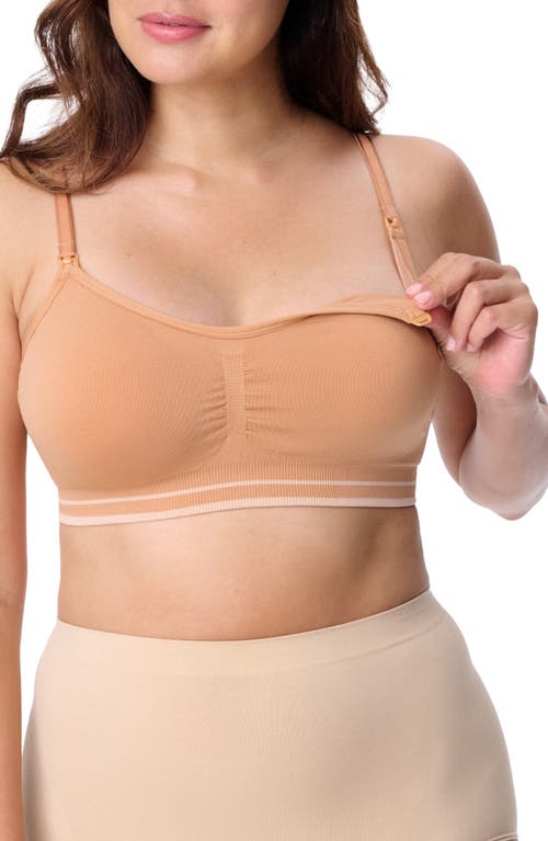Motherhood Maternity Maternity Seamless Nursing And Hands-free Pumping Bra In Brown