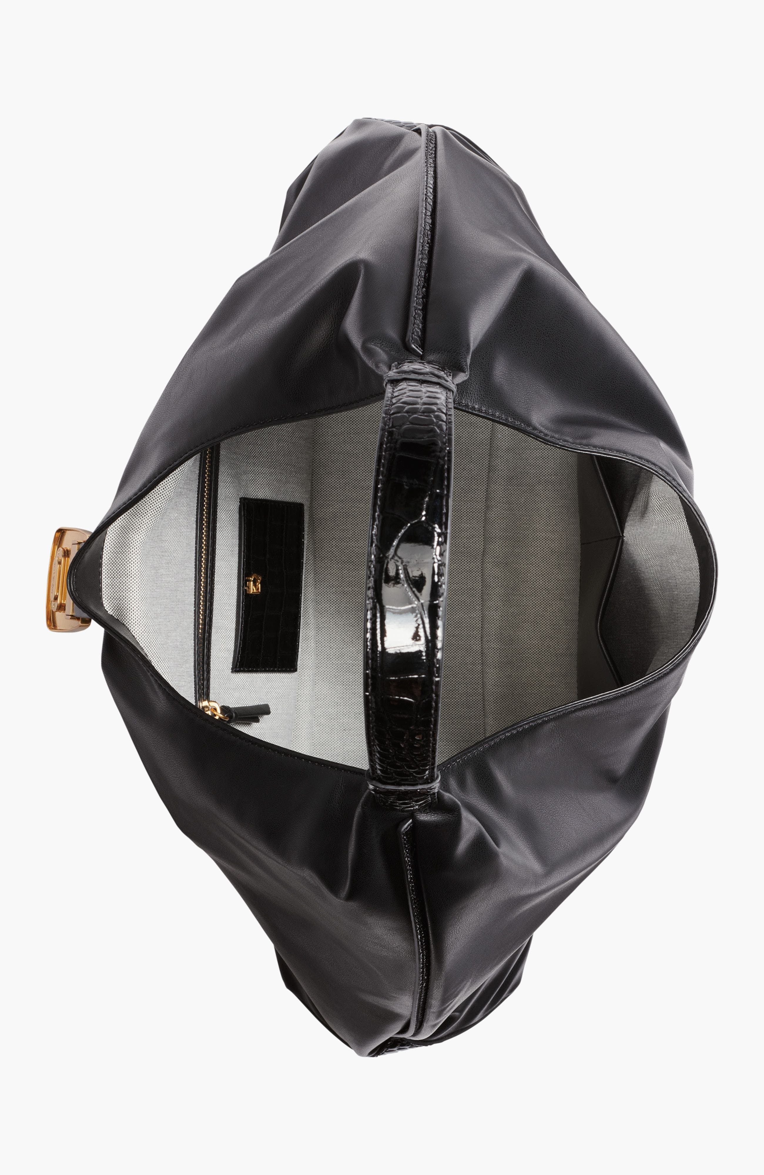 Donna Karan New York Percale Shoulder, Alternate, color, Black/Gold