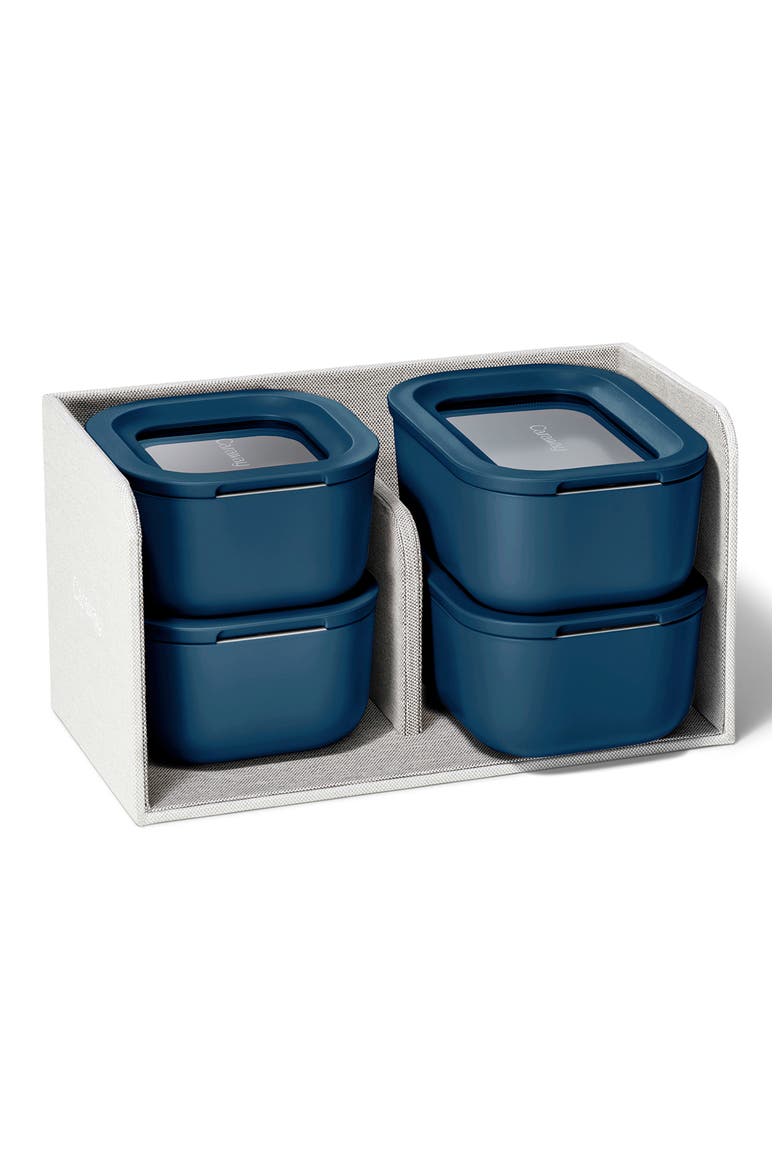 Mini Glass Food Storage 9-Piece Set, Alternate, color, NAVY