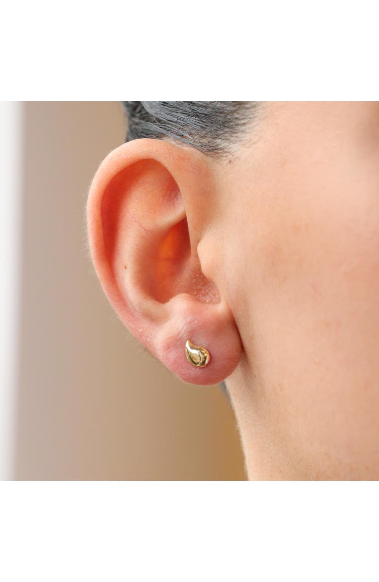The Lovery Fine Jewelry Mini Gold Tear Drop Screw Back Stud Earrings, Alternate, color, Gold