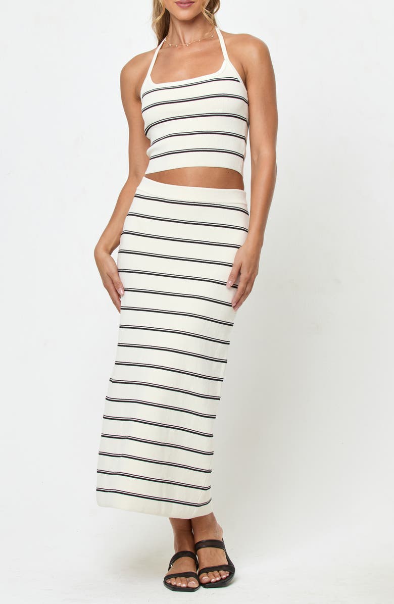 LSPACE Ravello Stripe Rib Cover-Up Skirt, Main, color, 