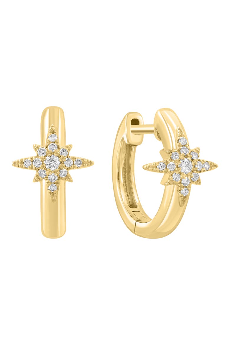 Diamond Pavé Huggie Hoop Earrings - 0.29ct, Main, color, GOLD