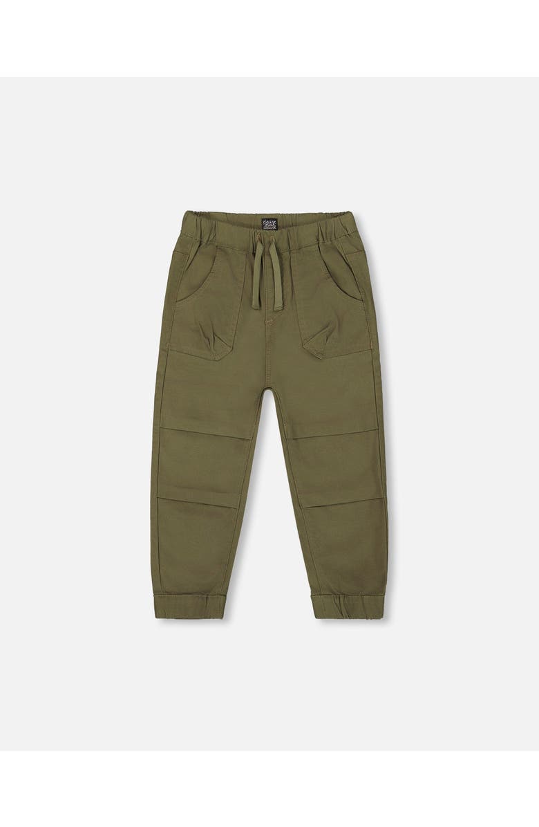Deux par Deux Little Boy's Stretch Twill Jogger Pant Dark Olive Green, Main, color,