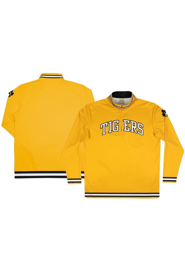 Men's Gold Missouri Tigers Throwback Basketball Quarter-Zip Pullover Top, Main, color, Gold