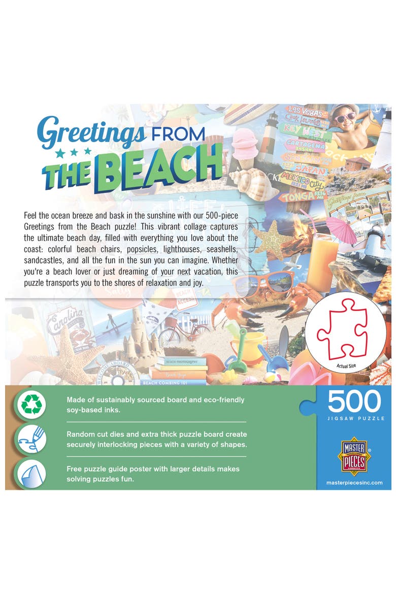 Greetings From the Beach 500pc Puzzle, Alternate, color, Multicolor