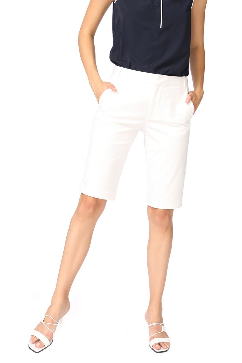 Stretch Cotton Twill Bermuda Shorts, Alternate, color, ULTRA WHITE