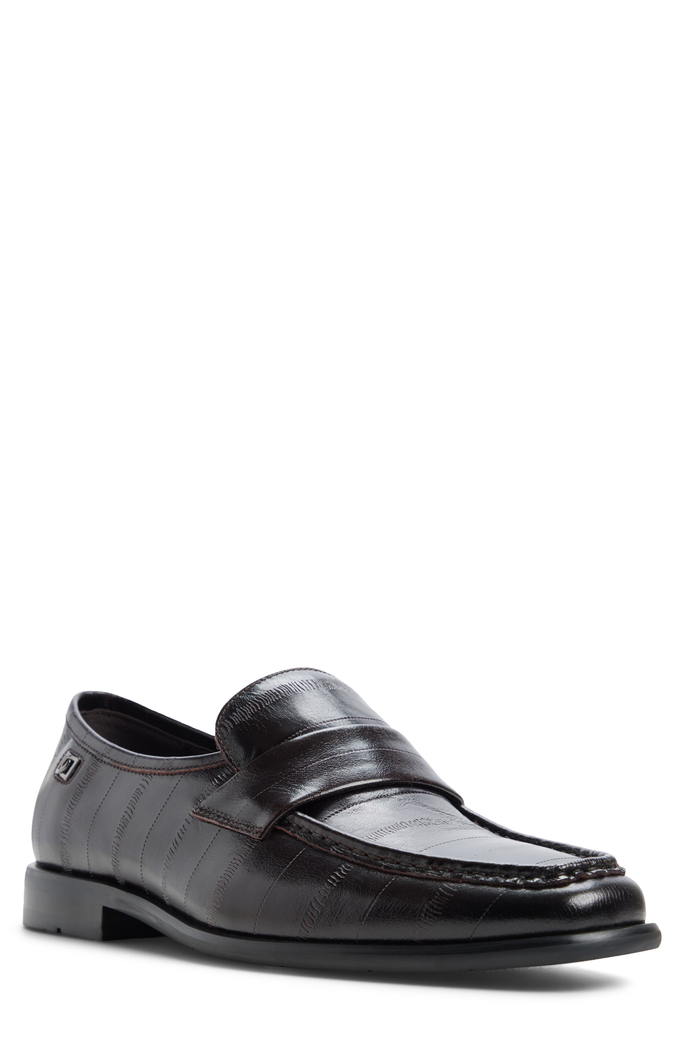 Emanuele Leather Loafer, Main, color, DARK BROWN