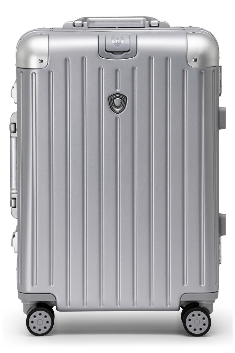 Montro Carry-On Spinner Luggage, Main, color, SILVER