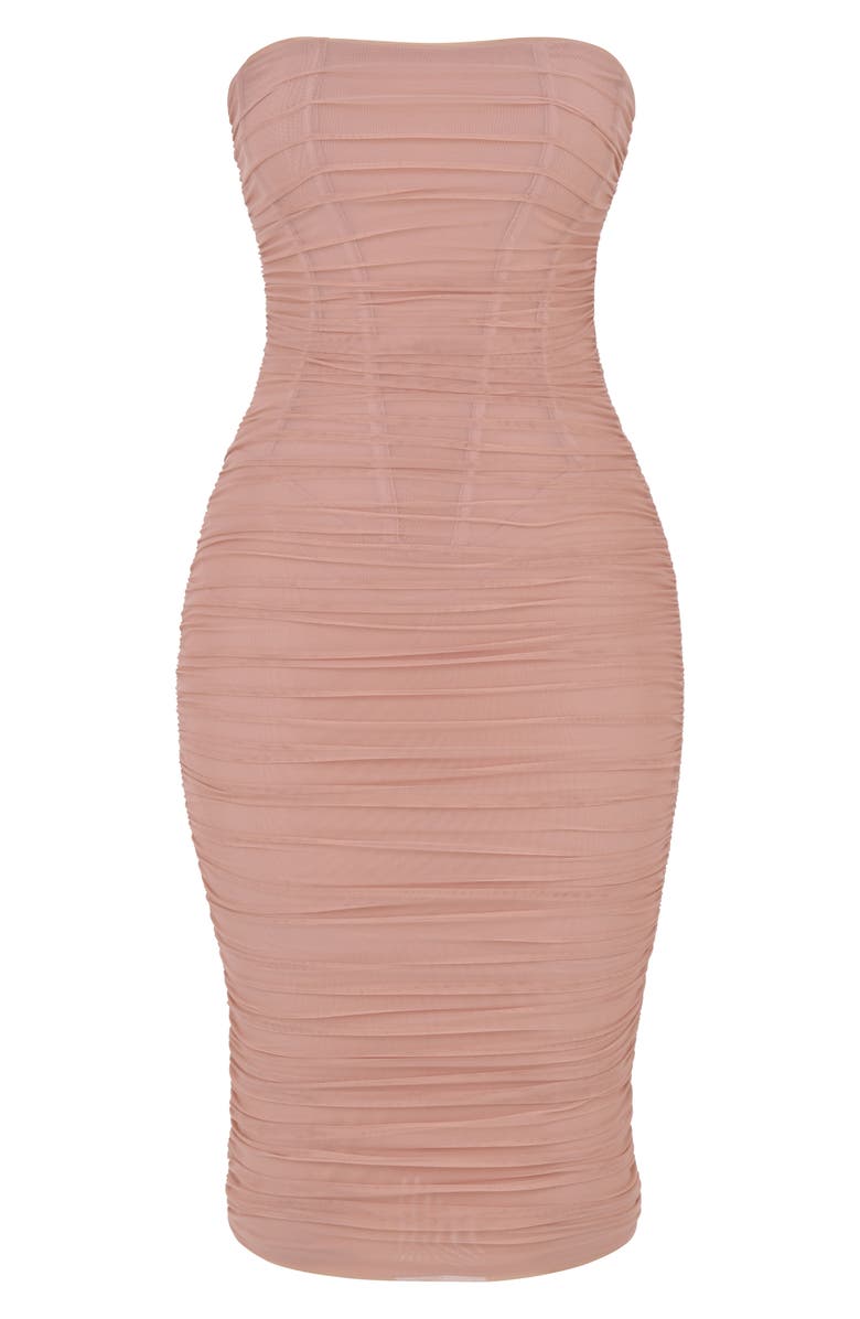 HOUSE OF CB Julianna Strapless Ruched Corset Dress, Alternate, color,