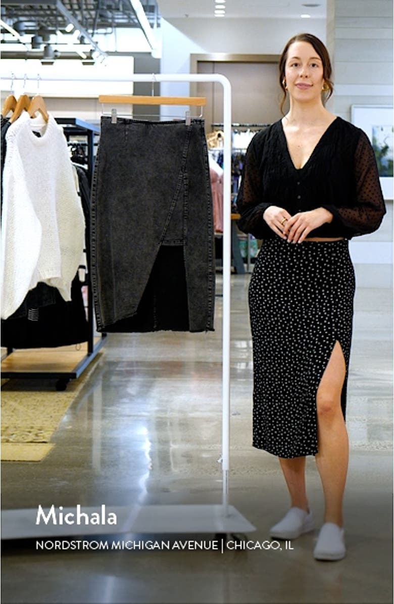 Asymmetric Denim Midi Skirt, sales video thumbnail