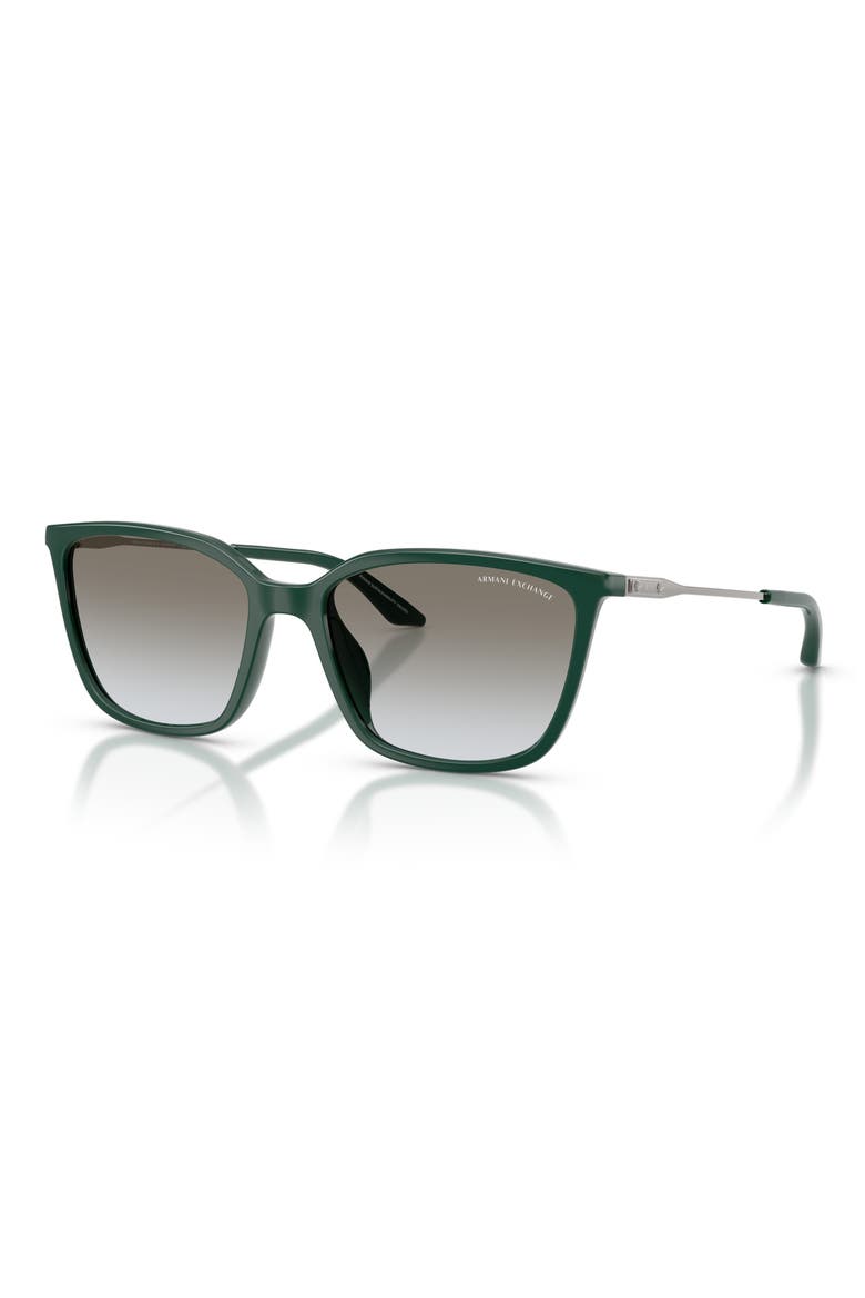 55mm Square Sunglasses, Alternate, color, DARK GREEN / GREY GRADIENT