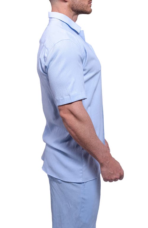 Maceoo Everyday Sky Blue Short Sleeve Button-up Shirt