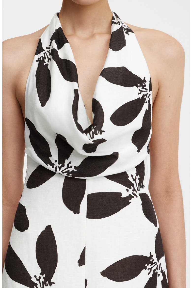 Jennifer Print Halter Maxi Dress, Alternate, color, CREAM BLOSSOM