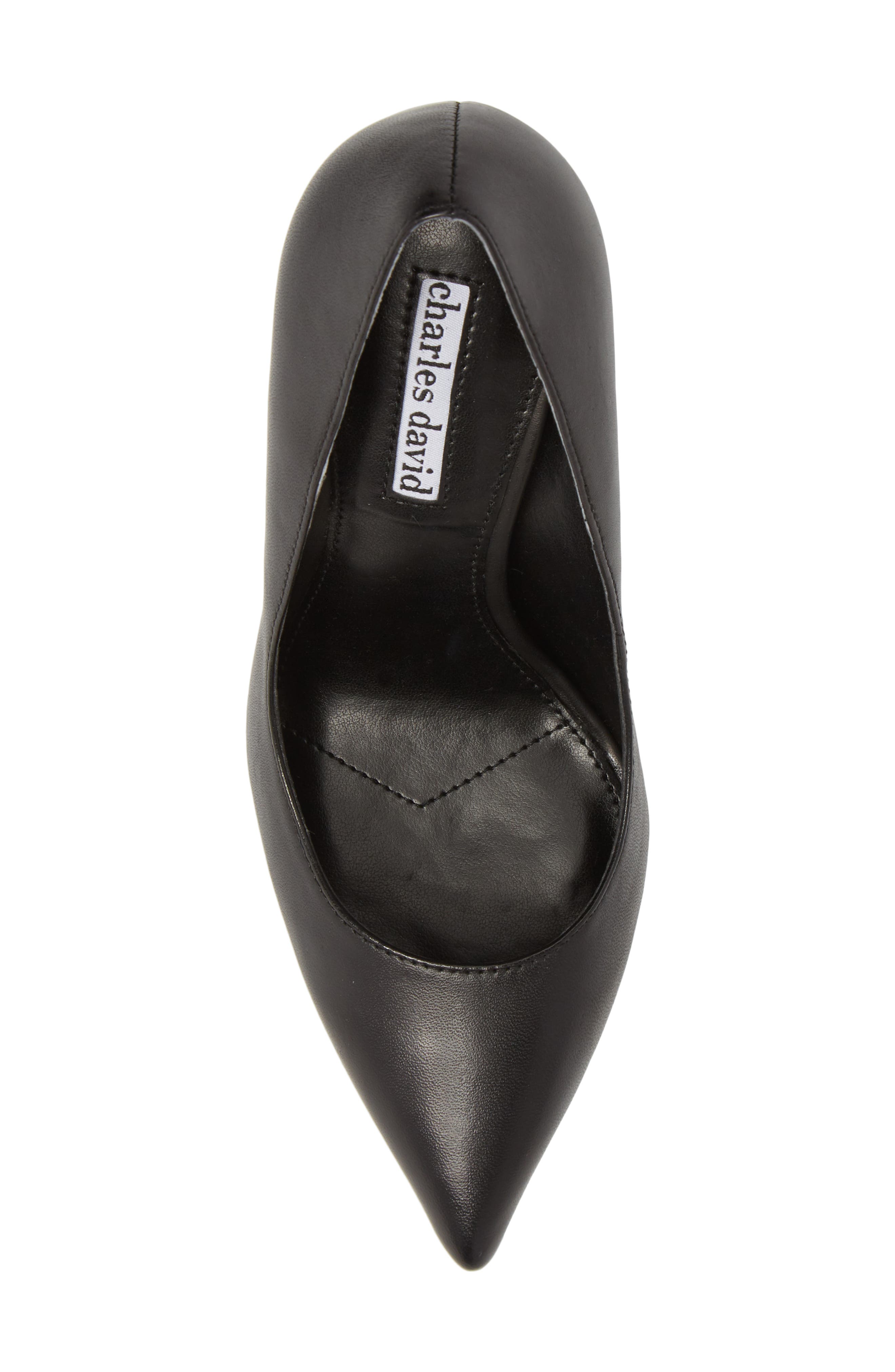 Calessi Pointy Toe Pump, Alternate, color, BLACK LEATHER