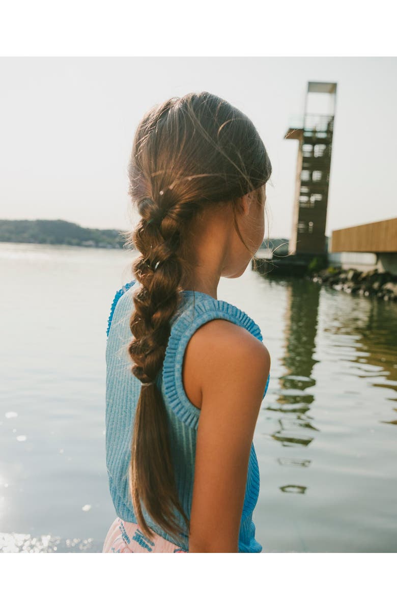 Deux par Deux Sleeveless Straight Fit Rib Tank Top, Alternate, color, Blue