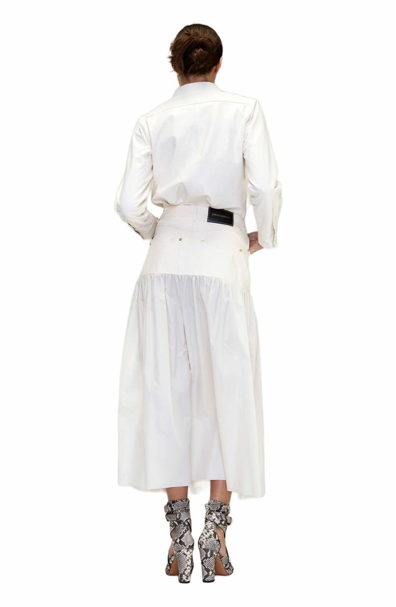 Cynthia Rowley Downtown Leather Nylon Skirt, Alternate, color, Off_white
