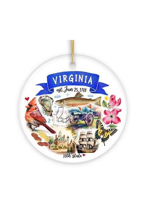 Virginia Landmarks And State Symbols Ceramic Ornament
