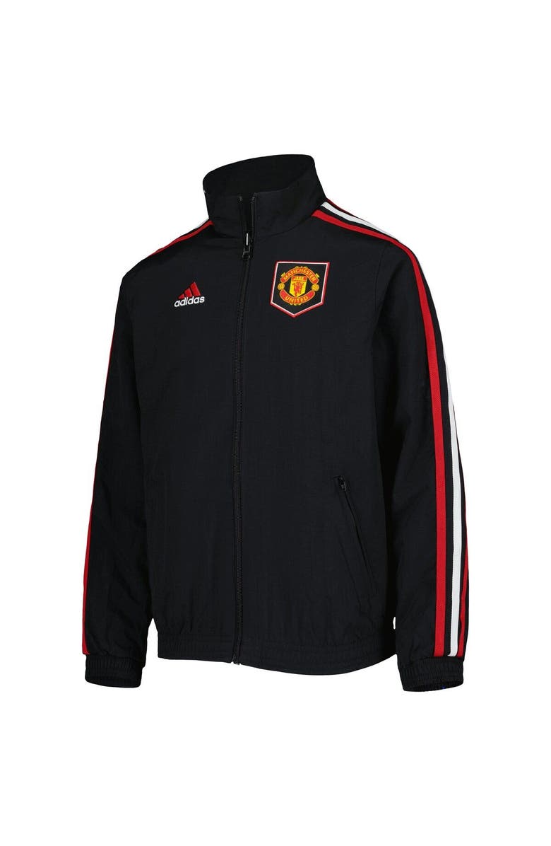 adidas Youth adidas Black Manchester United Team Anthem Reversible Full-Zip Jacket, Alternate, color,