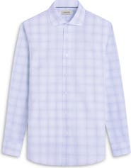 Bugatchi Axel Windowpane Check Shaped Fit Stretch Cotton Button-Up Shirt