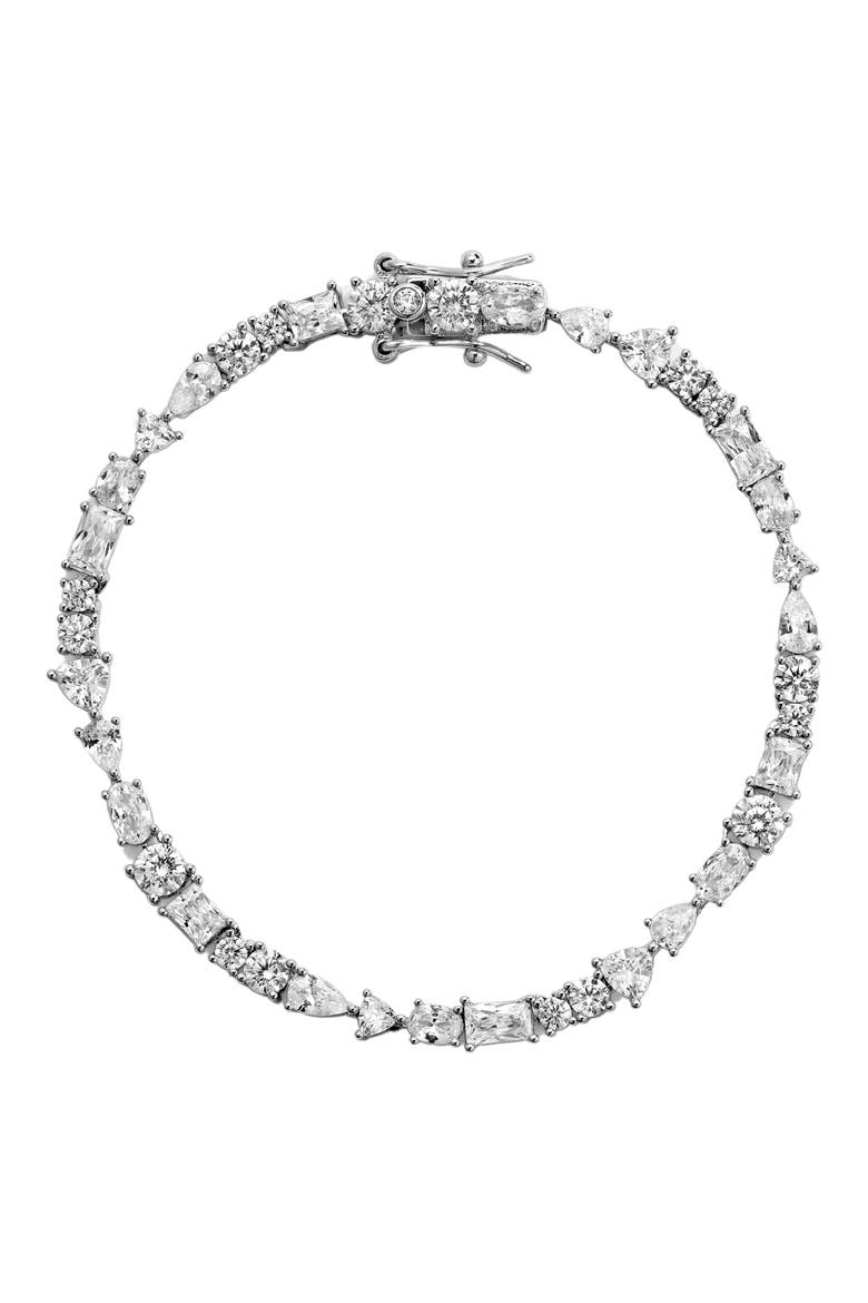 Mavis Tennis Bracelet, Main, color, SILVER
