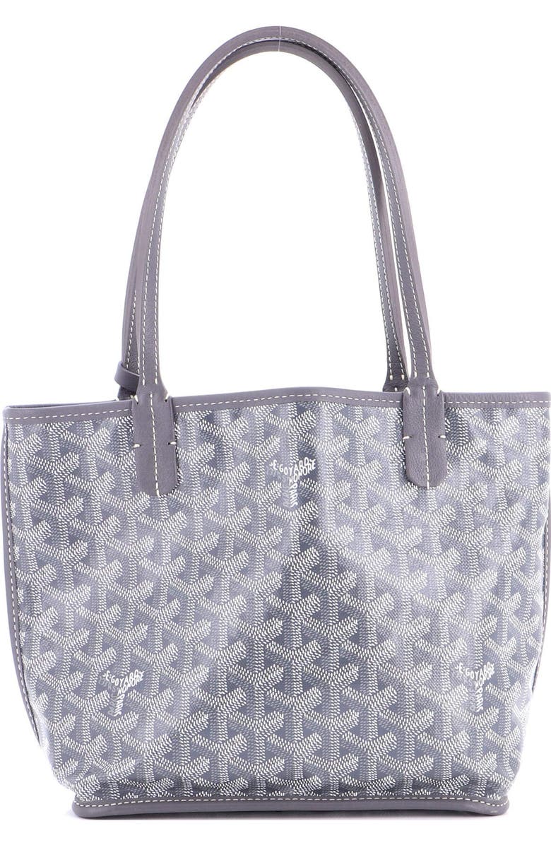 Pre-Owned Goyard Anjou Reversible Tote Coated Canvas Mini, Alternate, color, White