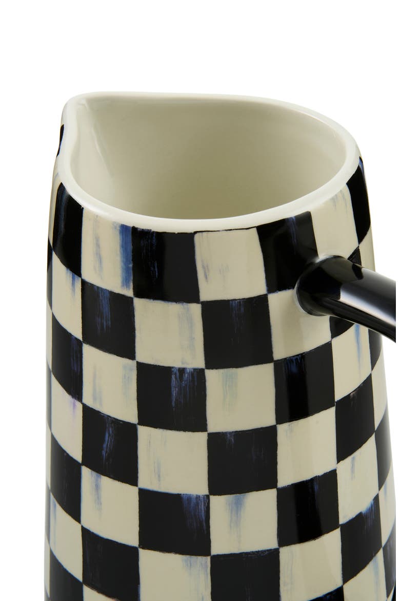 Courtly Check Farmhouse Pitcher, Alternate, color, BLACK