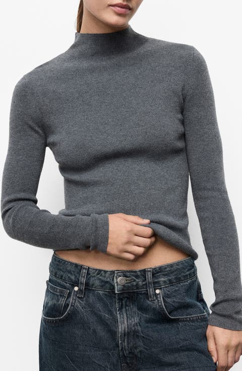 Fitted Mock Neck Sweater (Regular & Plus)