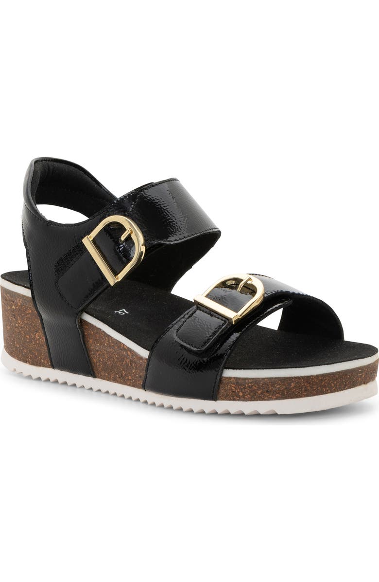 ara Nova Slingback Platform Wedge Sandal, Main, color, Black