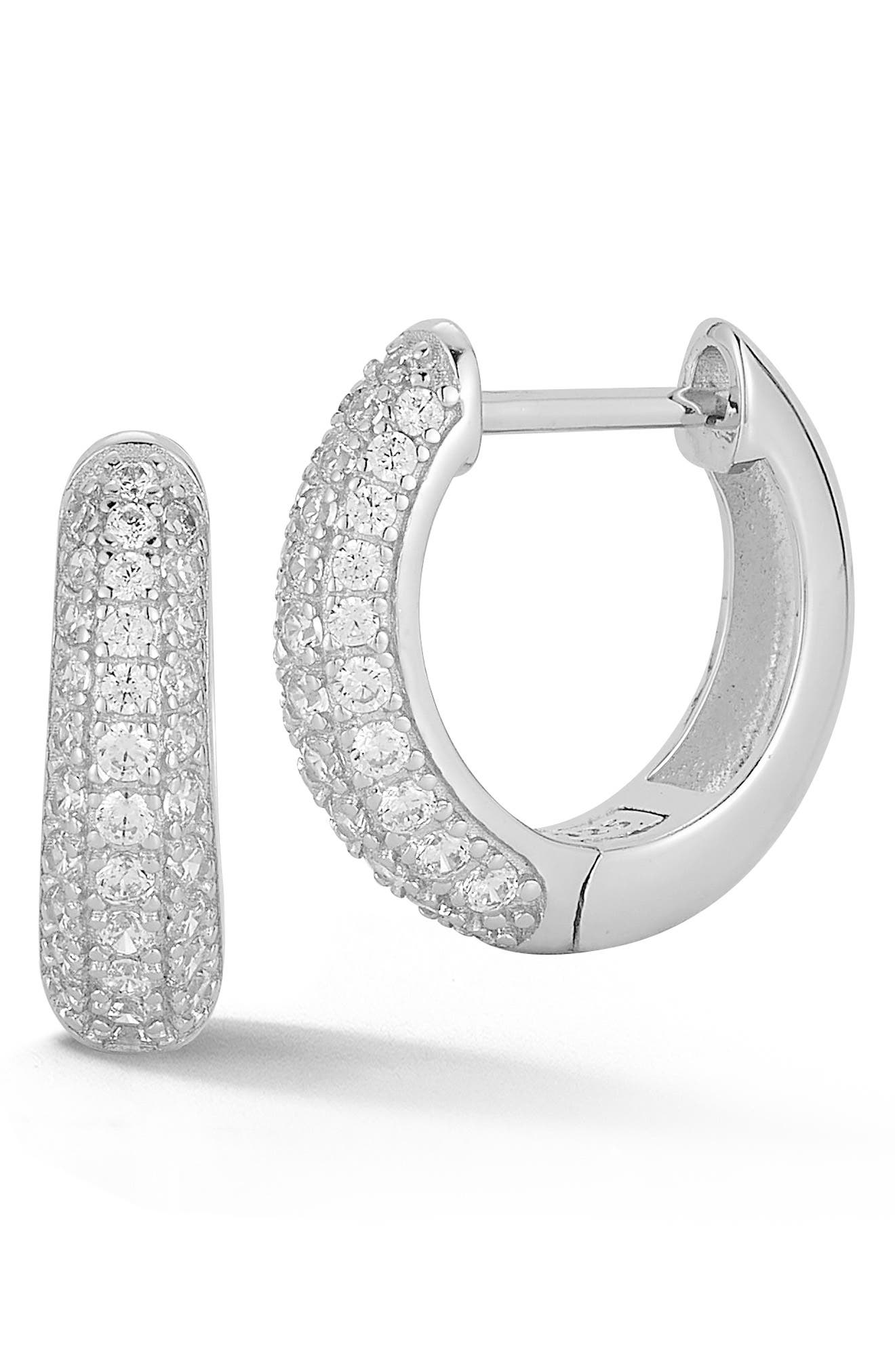 GLAZE JEWELRY Graduated Cubic Zirconia Hoop Earrings