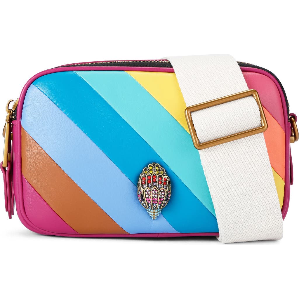 Kurt Geiger London Kensington Leather Camera Bag In Pink Multi