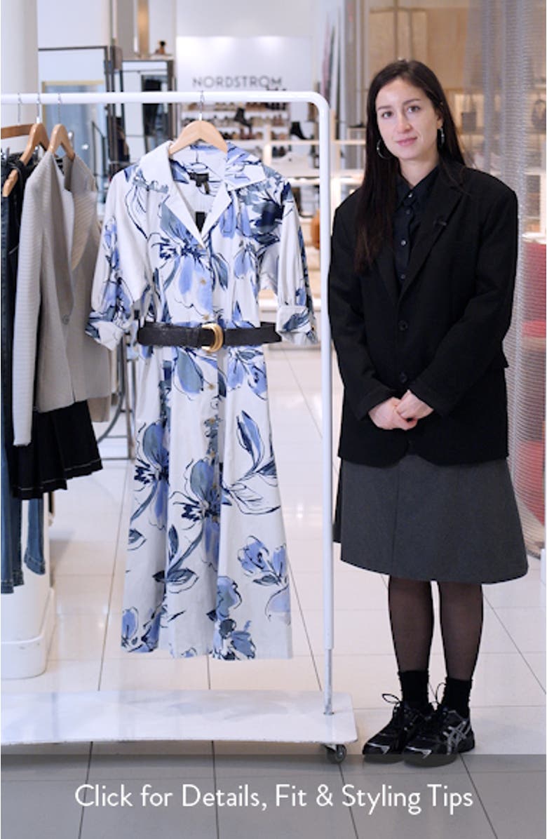 Belted Stretch Cotton Shirtdress, sales video thumbnail